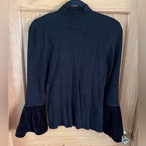 INC International Concepts Black Long Sleeve Top